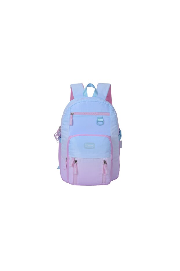 BACKPACK 18" W/ PENCIL CASE Blue&Pink - 2