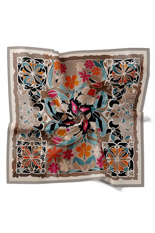 Leaf Pattern Sparkling Crystal Scarf - 2