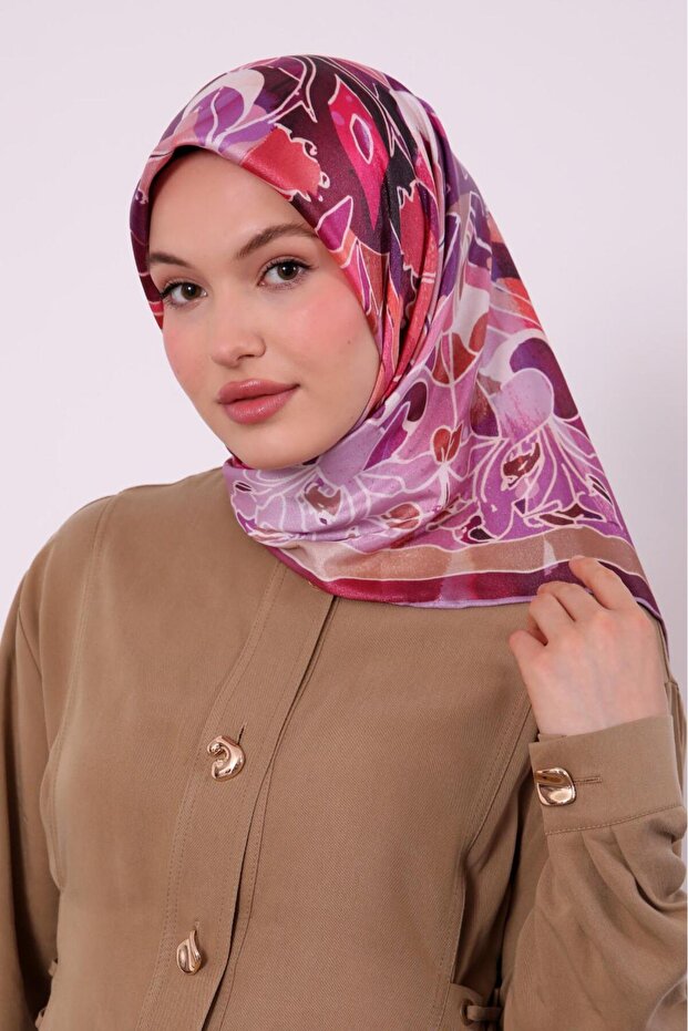 Leaf Pattern Sparkling Crystal Scarf - 1