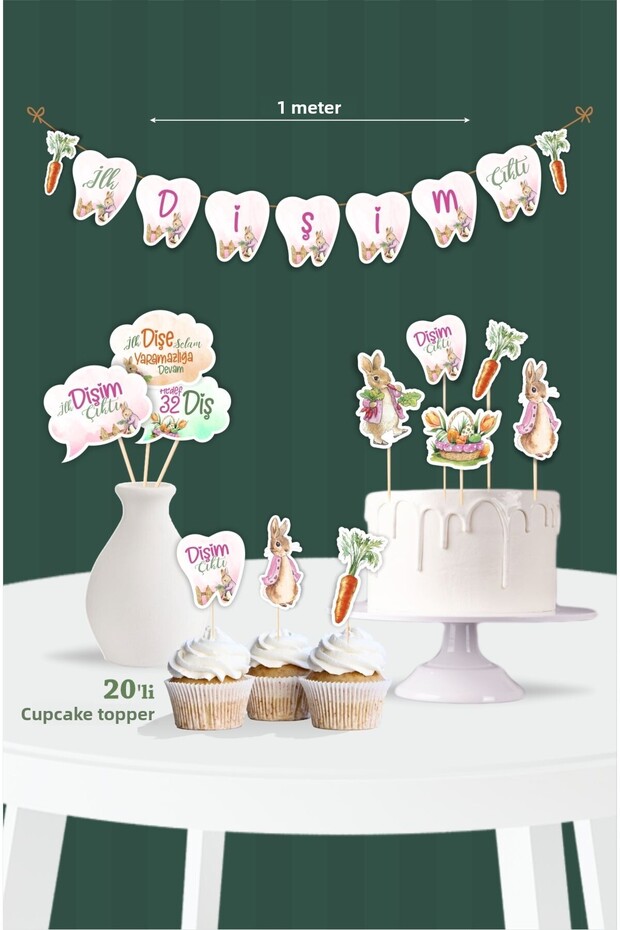 First Tooth Came Out Pink Rabbit Pink Theme - مجموعة الأسنان من القمح