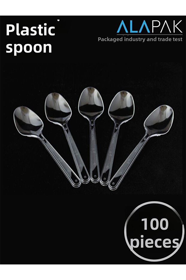 Transparent Luxury Plastic Spoon 100 Pieces