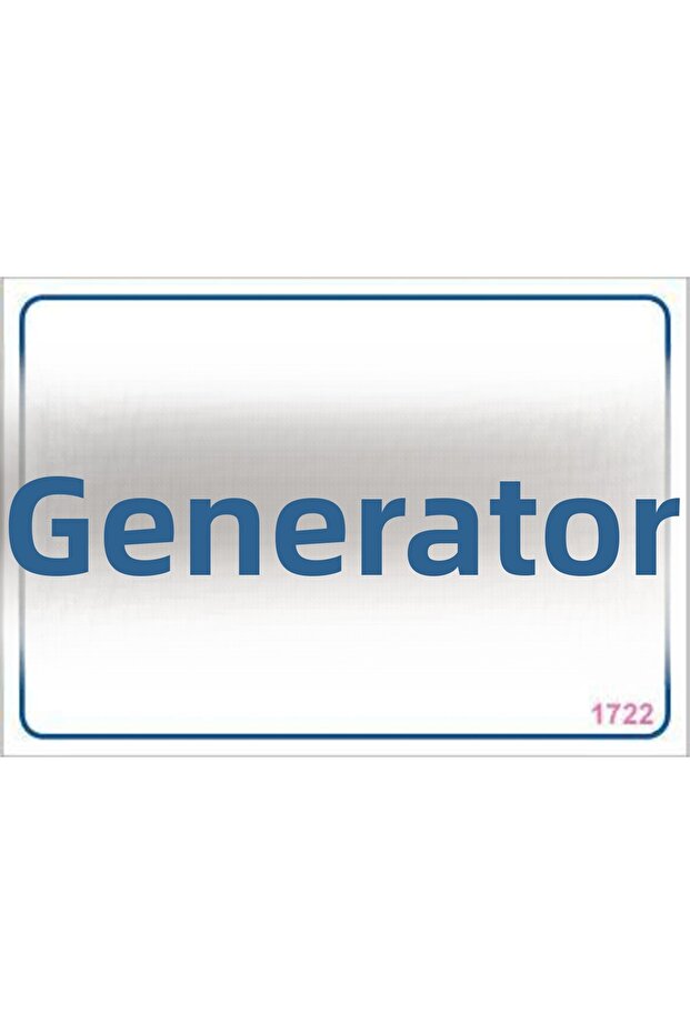 Generator Warning Sign 17.5x25 CODE:1722 - 1