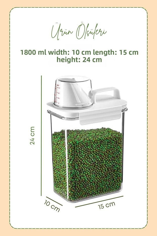 1 Piece Leak Proof Storage Liquid Powder Detergent Food Storage Box - Detergent Box with Scale 1800 ml - 2