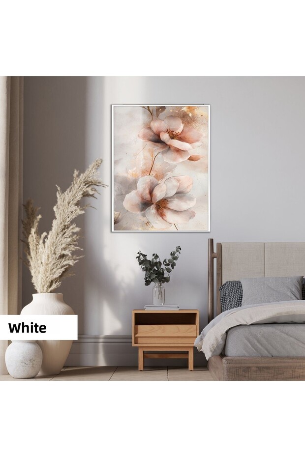 Amazing | Powder Pink Color Flower Model | Framed Tempered Glass Table Single Vertical
