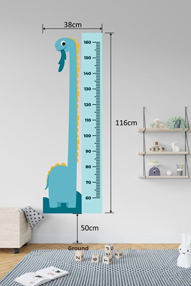 Dinosaur Figured Height Measuring - Measuring Ruler Wall Sticker - 5
