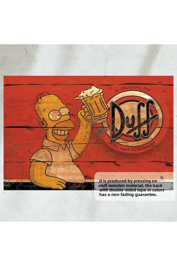 Homer Simpson Fun Funny Decoration Painting Retro Wood Poster