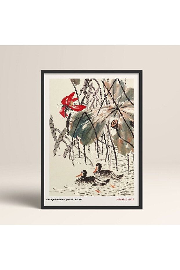 Framed Japanese Style Nanbara Sakujiro Painting 30X40Cm 40X60Cm 50X70Cm Black White Wood Jpn052