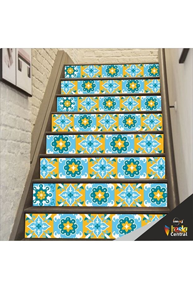 5Pcs Floral Pattern Ladder Stickers - 18cm X 120cm Foil Covering