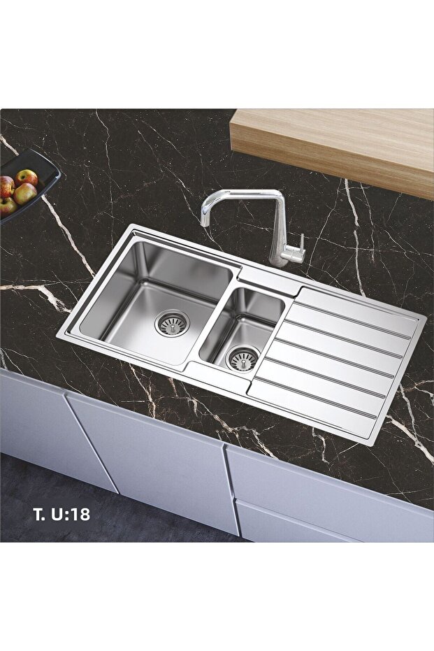 طلاء ذاتي اللصق بنمط رخامي لسطح المطبخ - 1