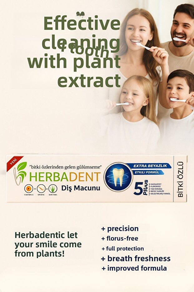 Plant Extract Fluoride-Free Extra Whitening Toothpaste for Sensitive Teeth 50ml