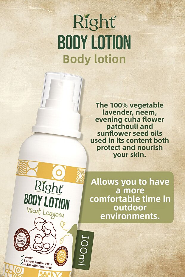 Natural Body Lotion (Vegan & Natural Plant Extract) - 100 ml