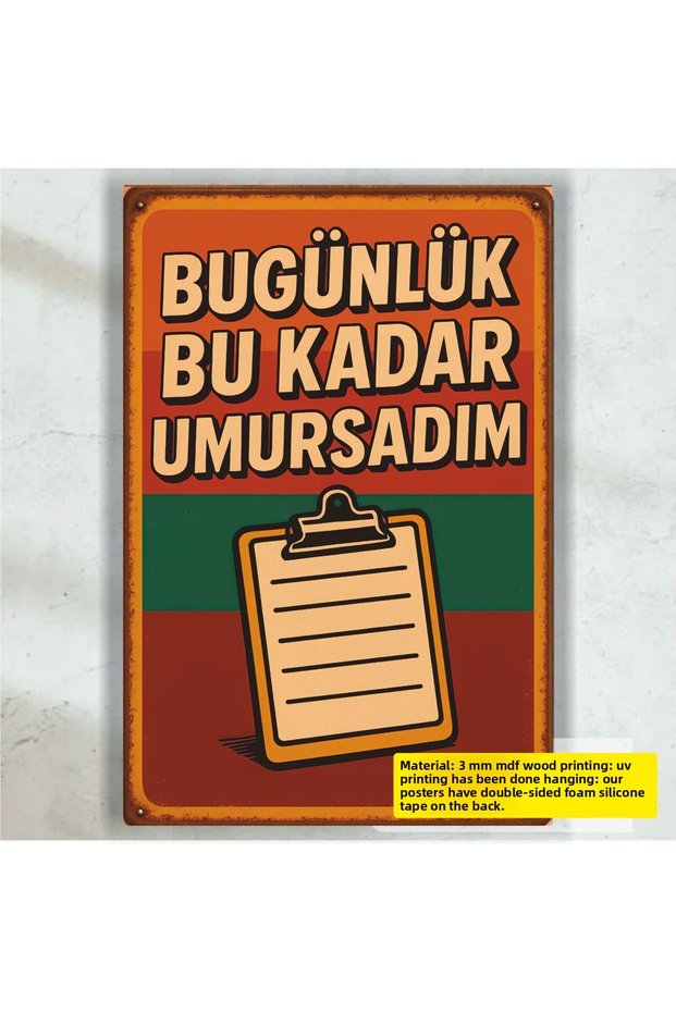 Today I Didn'T Care That Much Funny Witty Sayings Retro Wood Poster Painting