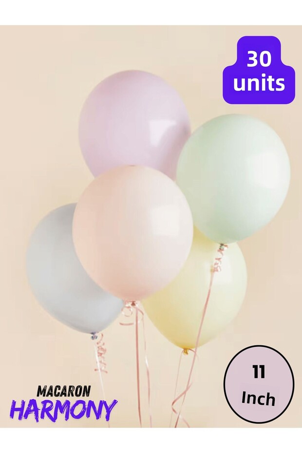 Macaron Harmony Balloon Set Pink, Blue, Green, Purple and Yellow Balloon Combination Birthday Party Decoration