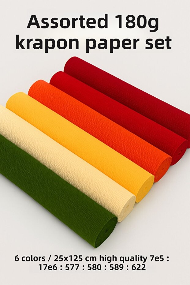 Italian Crapon Paper Seti̇ Asorted 180 Gr Flower Making Set 6 Pack Flower Paper