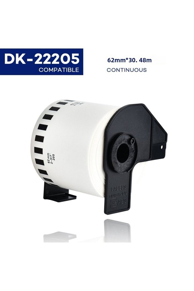 Brother Ql-500W Dk-22205 62mm Continuous Form Thermal Label, 30 Meters (Equivalent)
