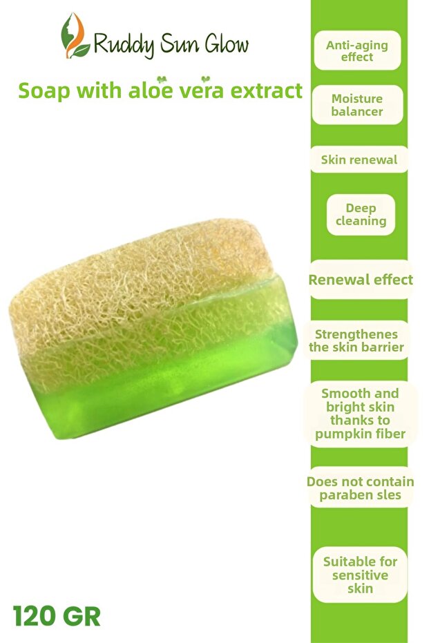 Soap Handmade Natural with Pumpkin Fiber and Aloe Vera Extract 120 Gr