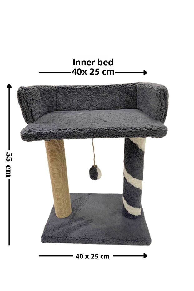 Plush Textured Soft 2 Layer Sleeping-Playing Cat Scratching Board 55cm Soft Colors - 2