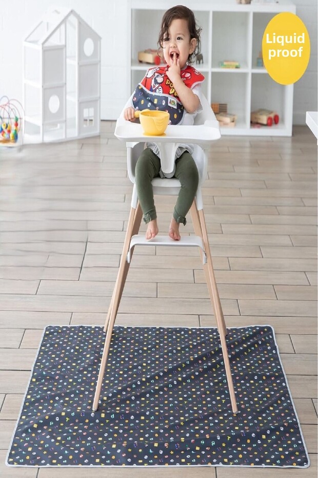 سجادة مقاومة للسوائل تحت كرسي الأطفال |   تنظيف عملي قابل للمسح - 1
