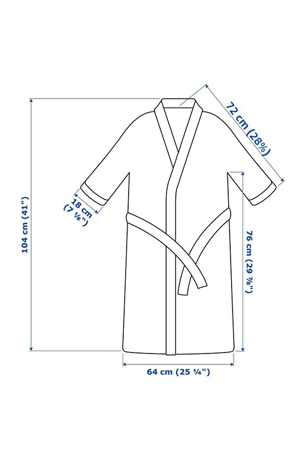 روب حمام، أبيض، مقاس صغير/متوسط - 6