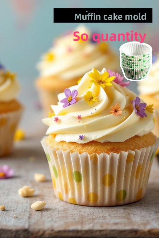 Muffin Cupcake Paper, Colorful Cupcake Muffin Paper Muffin Cake Mold Patterned Browni Cake Capsule