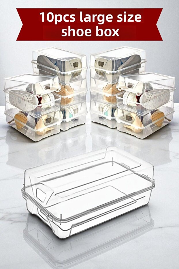 10 Pieces Large Size Women's and Men's Shoe Box Sterile Shoe Storage Organizer Organizer