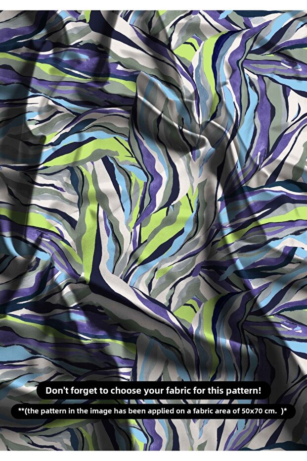 Wave Patterned Digital Printing Fabric 150X100 cm – Fabric Type Preferred Modern Design