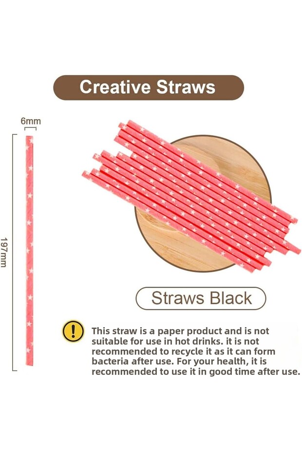 ماصات ورقية بنمط نجمة 25 قطعة - 3