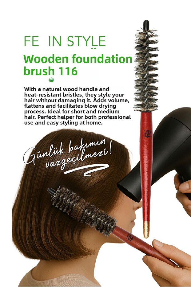 In Style Wooden Blow Dry Brush 116