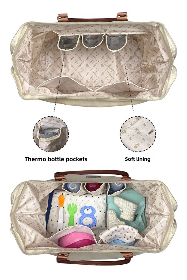 Mommy Bag Usa Mother Baby Care and Women's Bag - Beige - 4