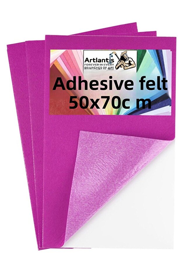 Fuchsia Adhesive Felt 50X70 cm 3 Pieces 2.0 mm Self-Adhesive Colorful Hobby Felt Handicraft Felt Fabric