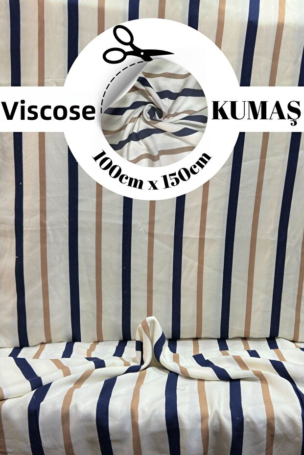 Viscose Fabric – Suitable for Dressmaking, Shirtmaking and Hobby Works Width 150 cm