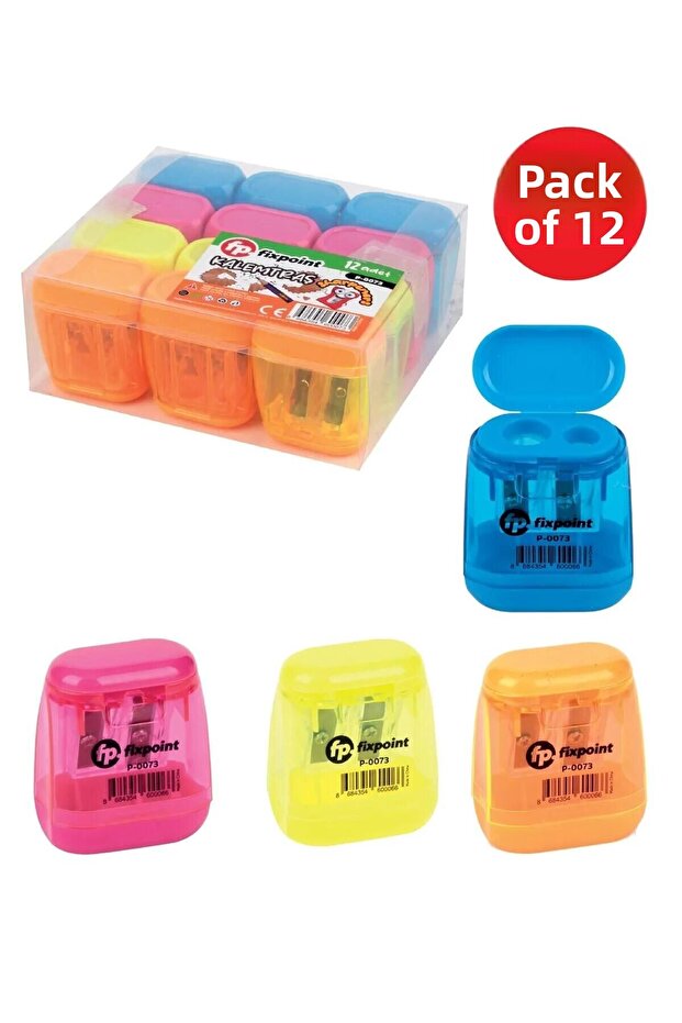 مبراة قلم رصاص 2 قطعة لون نيون P-0073 - 1