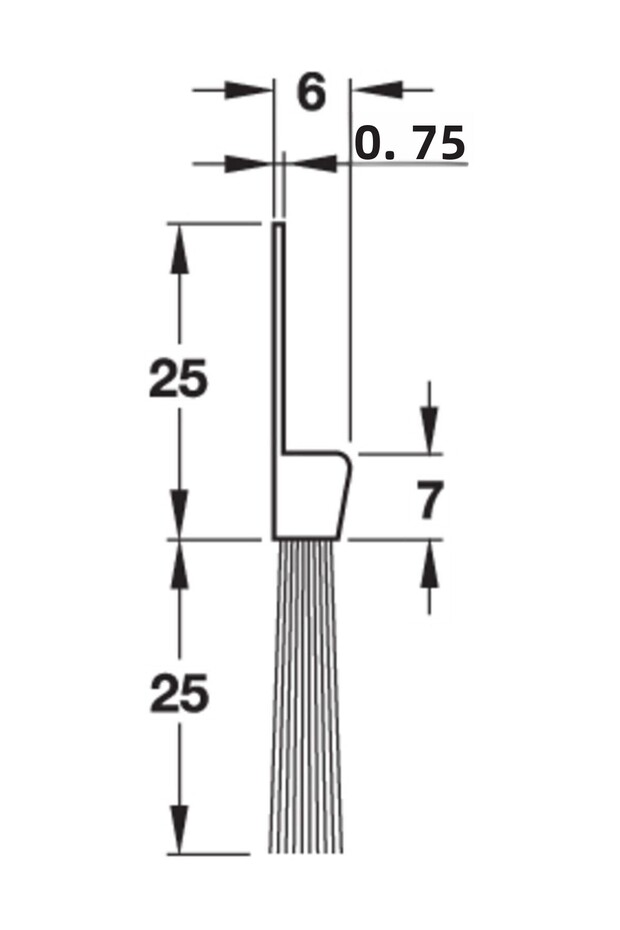 فرشاة مثبتة على السطح أسفل الباب 100 سم - 2