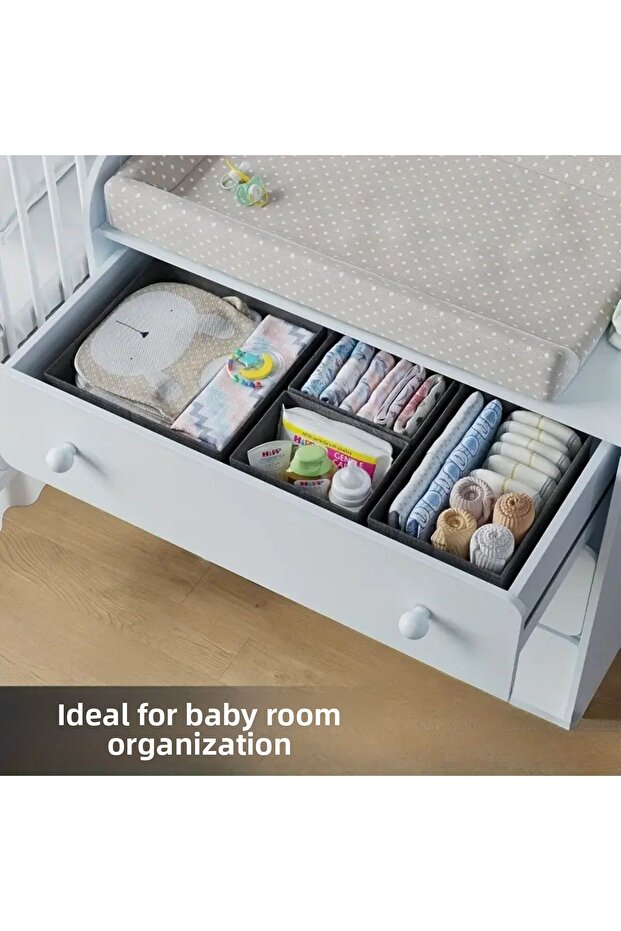 6-Piece Patterned Closet Organizer Set, Shelf Organizer, Clothing Storage Box - 3