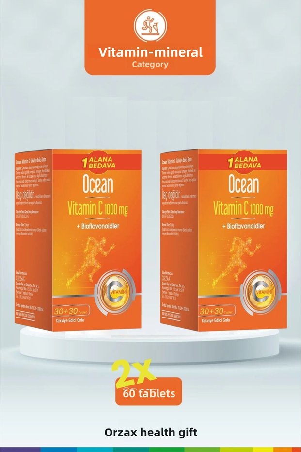Vitamin C 1000Mg 30+30 Tablets Buy 1 Get 1 Free (60 Tablets) 2-Pack