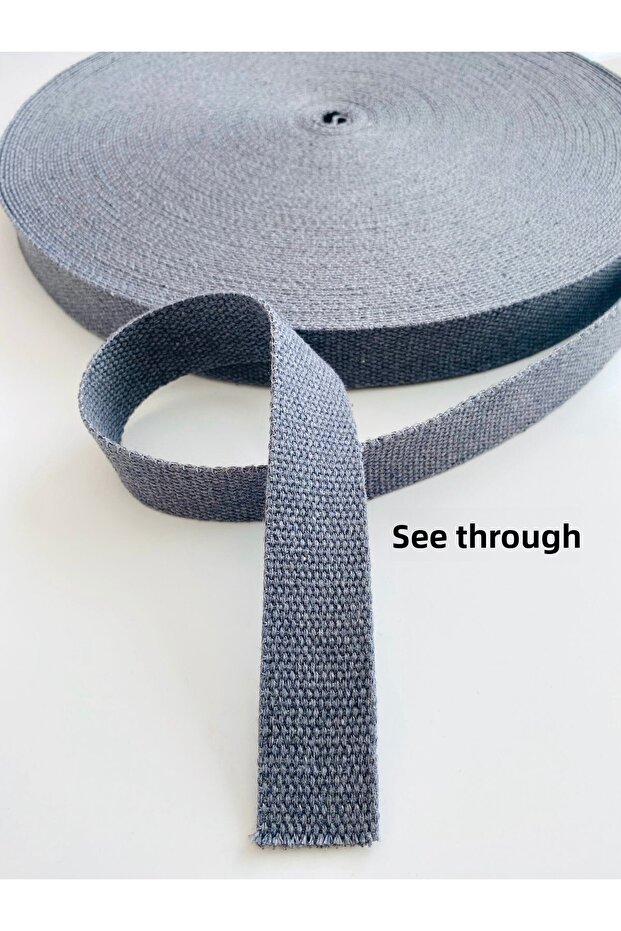Gray Color Ribbon Column 100% Cotton Narrow Webbing 3 cm 3 Meters Bag Strap Handle