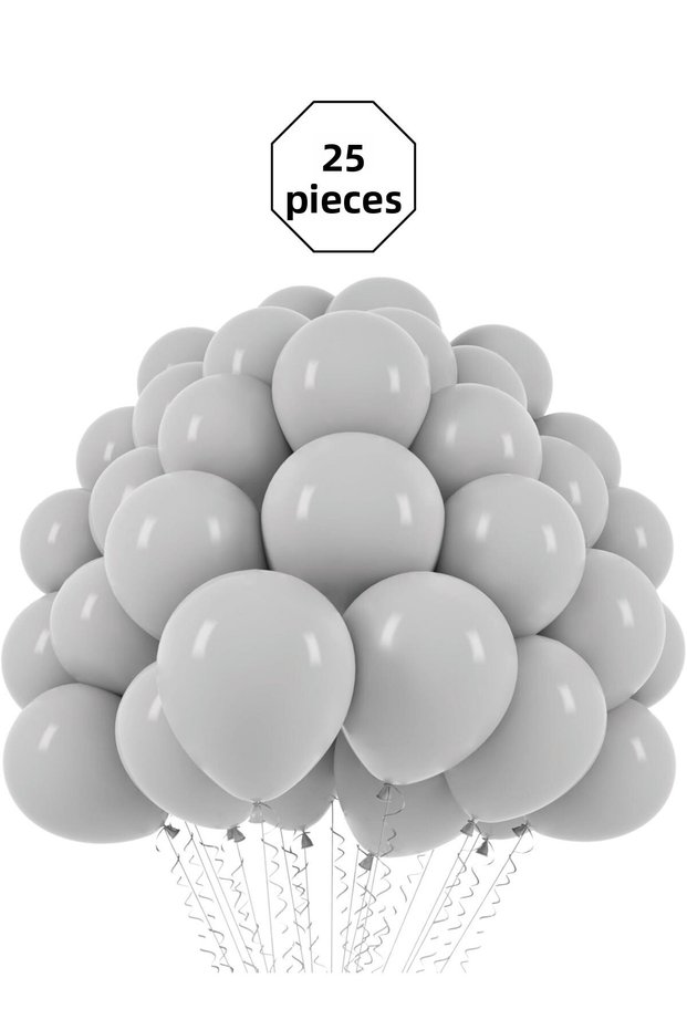 Gray Balloons 25 Pieces Pastel Color Decoration Set Birthday