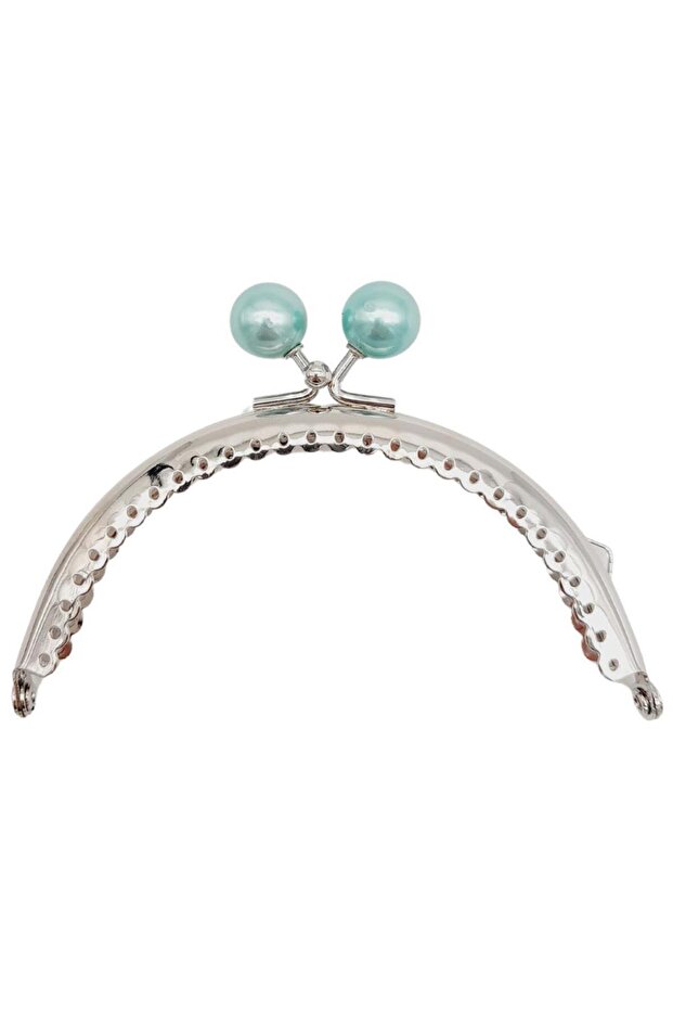 Angel Bag Accessory 10.5 cm Silver Metal Water Green Bulk Oval Wallet Clip Bag Bursu Model 2