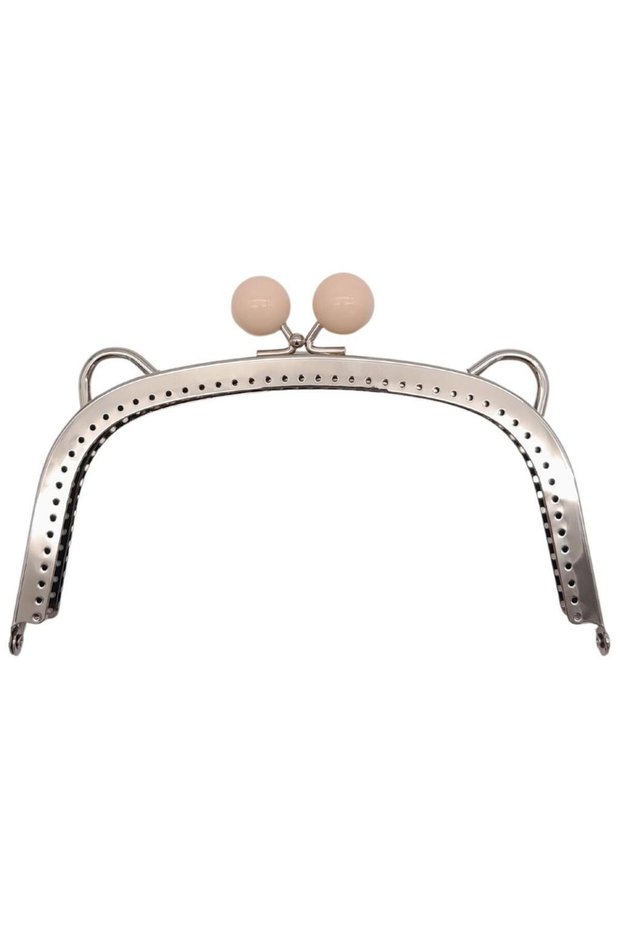 Angel Bag Accessory 18.5 cm Powder Pink Oval Bag Clip Bag Pin Silver Metal