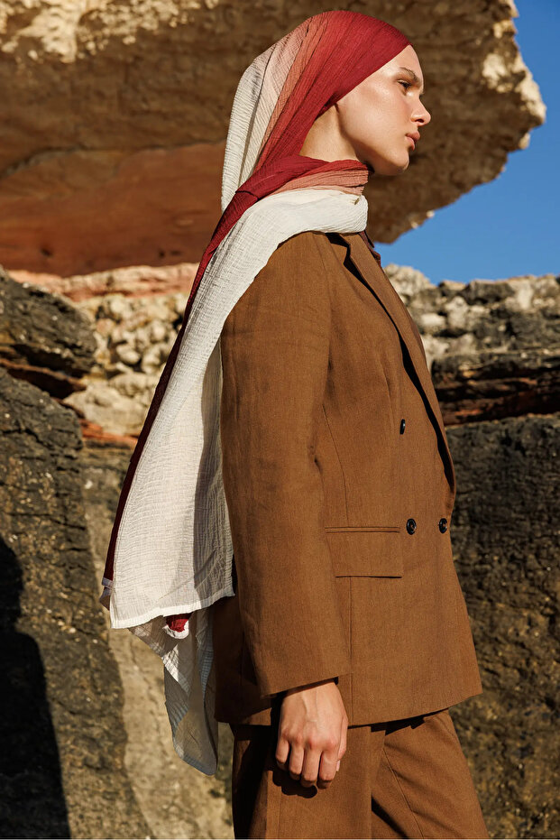 Σάλι Gradient Muslin Ecru - 5