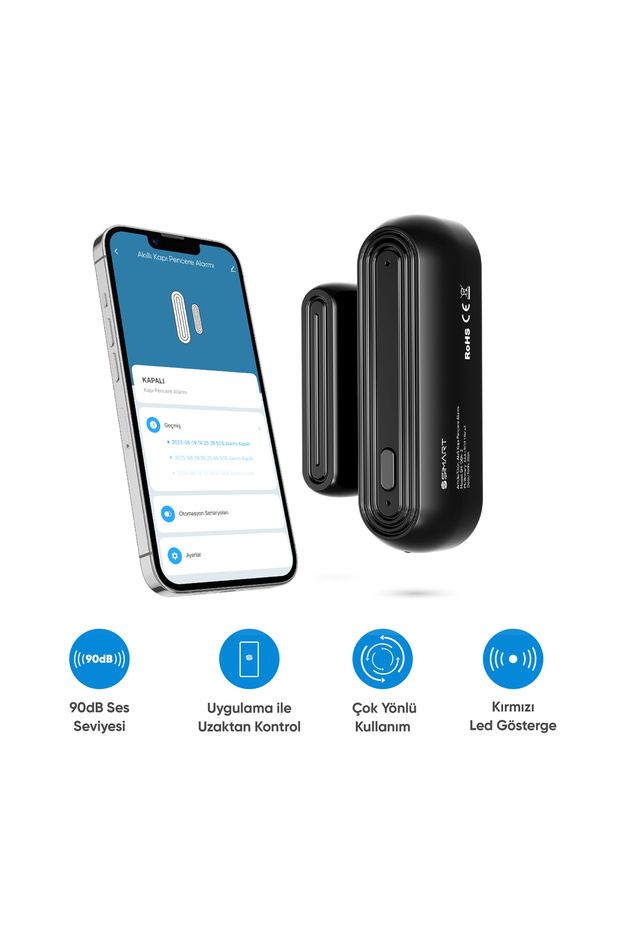 Akıllı Kapı Ve Pencere Alarmı Wi-fi Kontrollü Ve Yüksek Alarm Sesi - 1
