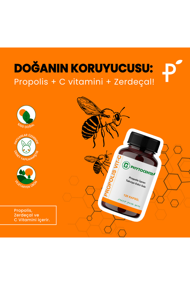 Propolıs Vıt-c Propolis, Zerdeçal Ve C Vitamini Içeren Takviye Edici Gıda 120 Kapsül - 3