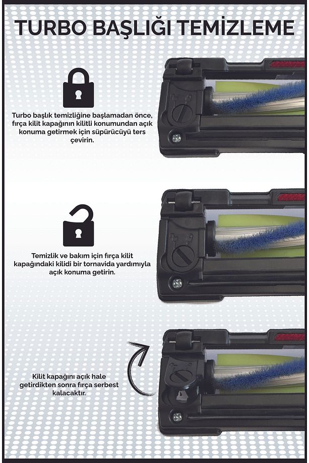 Pratic Aır Power P 1250 Siyah Torbasız Dönebilen Turbo Başlıklı Dikey Süpürge - 8