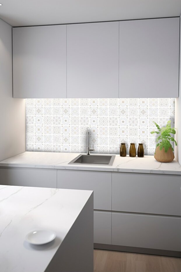 CodeK-5 Kendinden Yapışkanlı FOLYO KARO Suya Dayanıklı Mutfak Banyo Zemin Kaplama 30x30 Cm(4 ADET) - 4