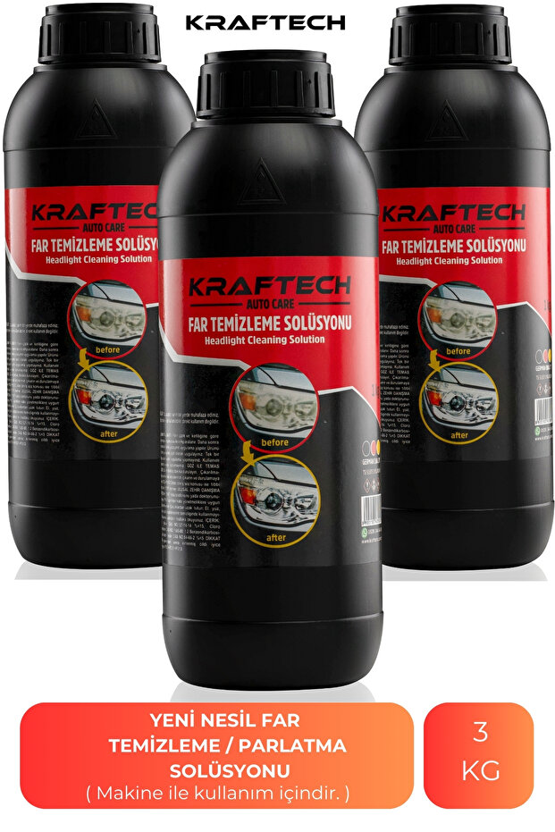 Yeni Nesil Premium I Buharlı Far Temizleme Sıvısı Ve Parlatma Solüsyonu I Kloroform Uyumlu I 3 Kg - 1