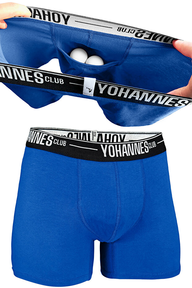 Men'S, Special Pouch Cotton Boxers, Special Pouch Design Comfortable Underwear, Single, Cobalt Blue