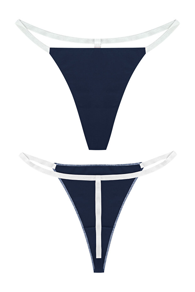 Kadın, Pamuklu String Set, (Brazilian, T-Thong, Thong) 3'lü Set, - 4