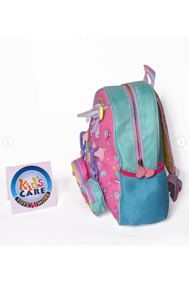 Unicorn Patterned Pink Turquoise Mini Backpack - 4