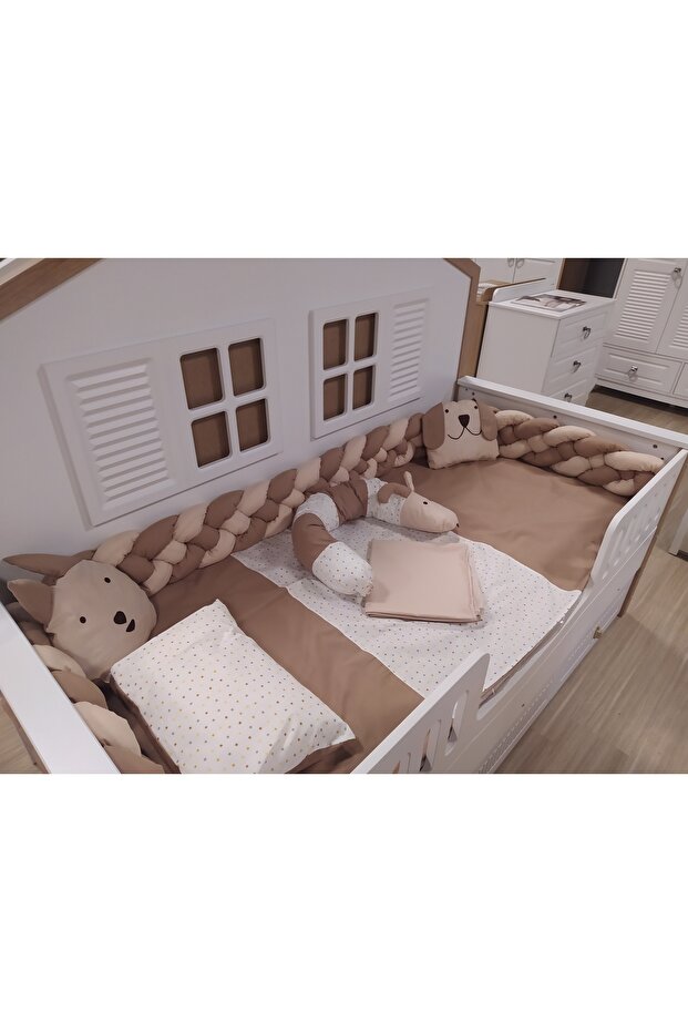 Montessori Sleeping Set 90X190 4-Piece Hair Braiding, 11 Pieces, 155*215 Pi̇errecardi̇n with Inner Bedding