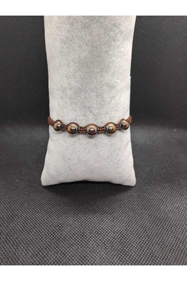 Globe Model Hematite Natural Stone Bracelet | Macrome Bracelet Adjustable Size